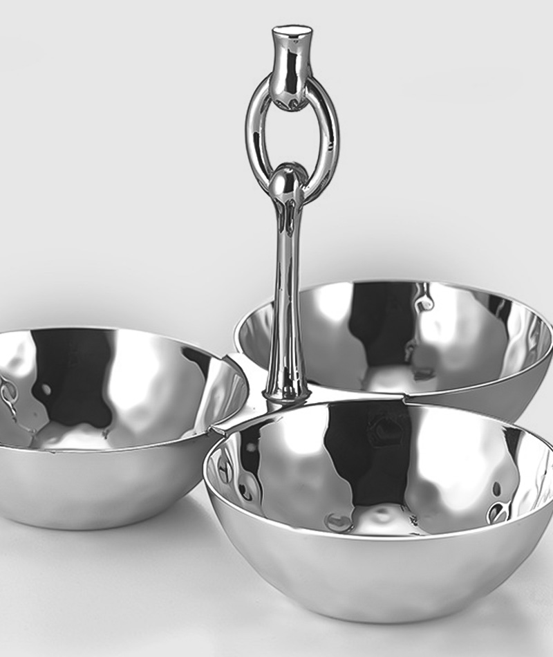 Omega 3-Bowl Snack Set with Ring Accent