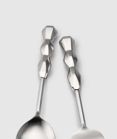 Ibiza Vegetable Spoon & Meat Fork Set Accent