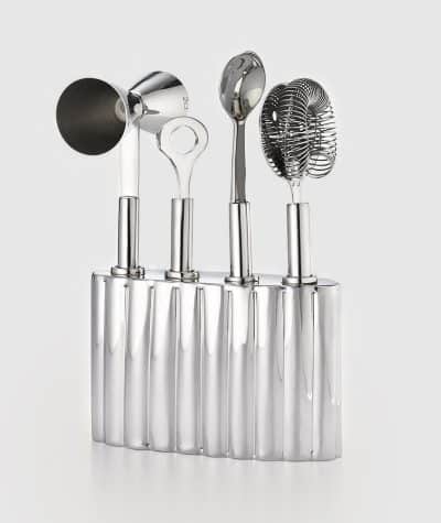 Silhouette Bar Tool Set w/ Scalloped Base (4pc Set)