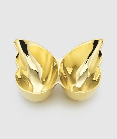 NBFY - Butterfly 2 Part Bowl Yellow Metal bowl. The perfect catchall or Decorative Tray, vide poche
