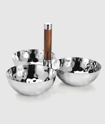 Sierra Metal 3 Bowl Set. Perfect Wedding Gift. Matches and home interior Decor