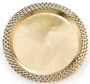 Helios gold-toned tray with decorative design on the edges