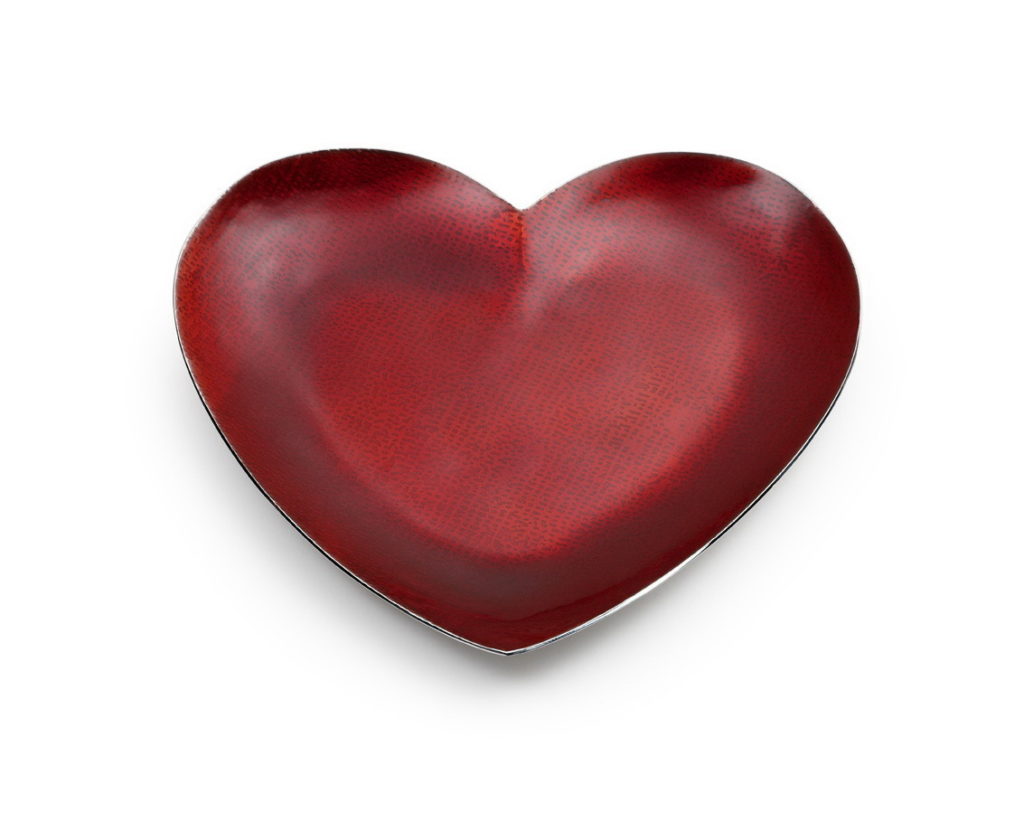 Symphony heart-shaped tray in scarlet red 