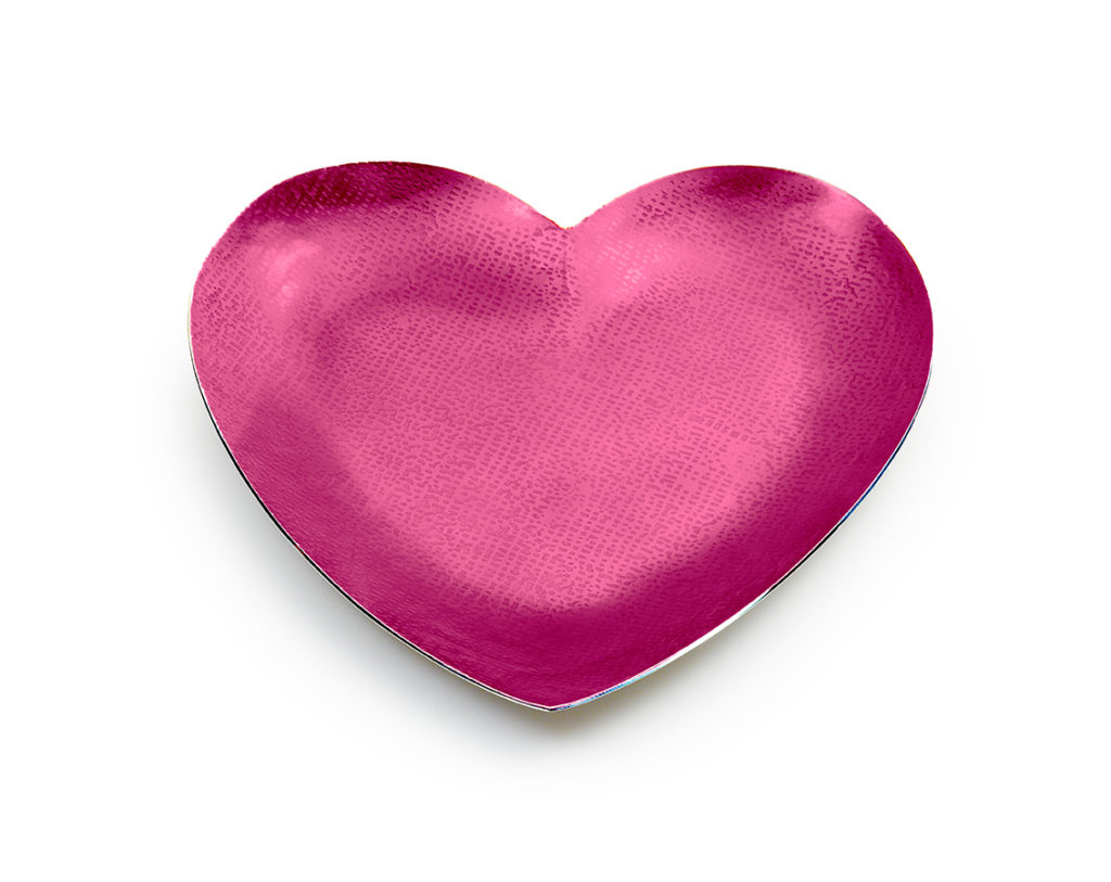 Symphony heart-shaped tray in pink orchard