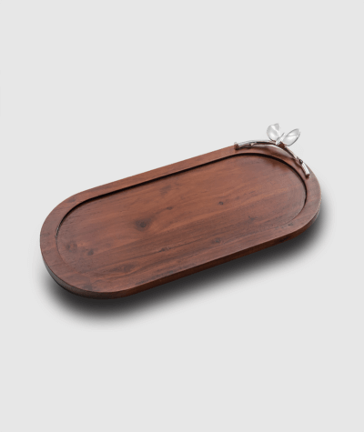 BFL 009 - Butterfly Oval Wood Tray 17 x 8