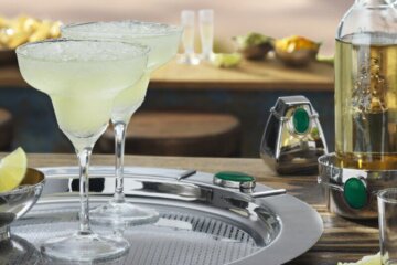 Mocktails served on serveware from the Sante Fe collection