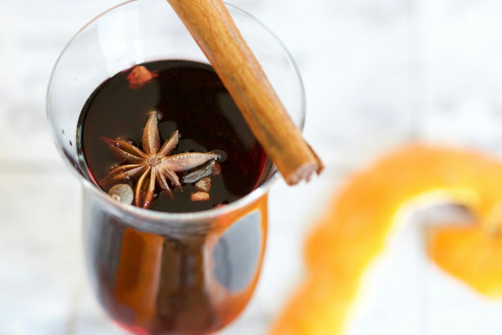 A glass of mulled gin