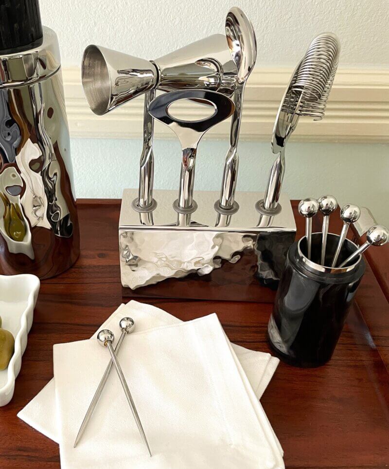 5 piece stainless steel bar tool set for mixing cocktails